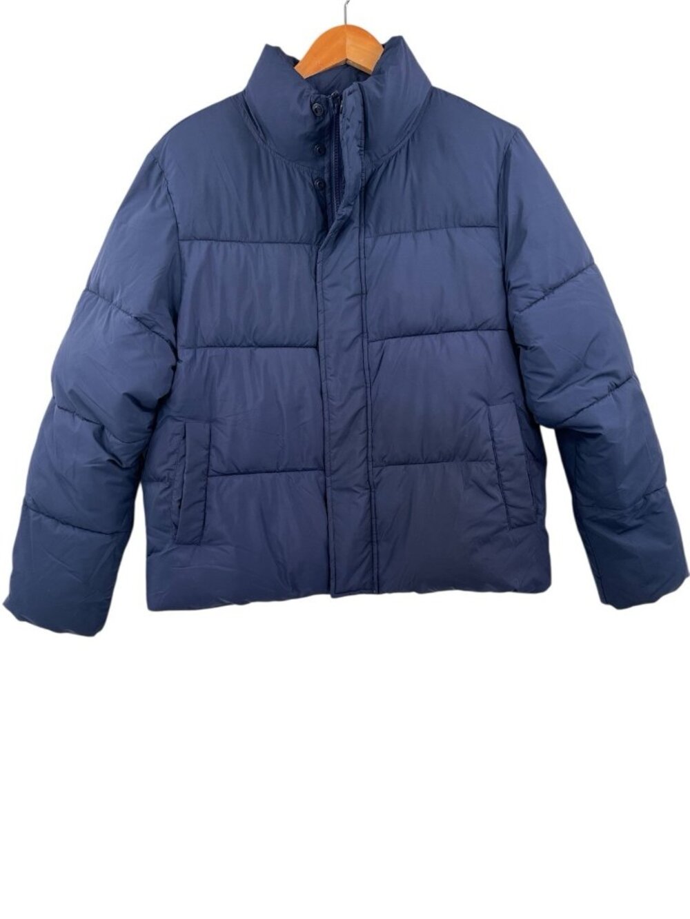 FABLETICS Women's Navy Blue Puffer Crop Full Zip Jacket Medium